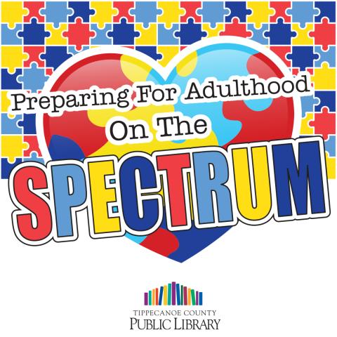 Text "Preparing For Adulthood On The Spectrum" over a background of puzzle pieces.