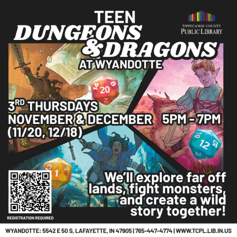 A calendar graphic for November and December D&D at Wyandotte