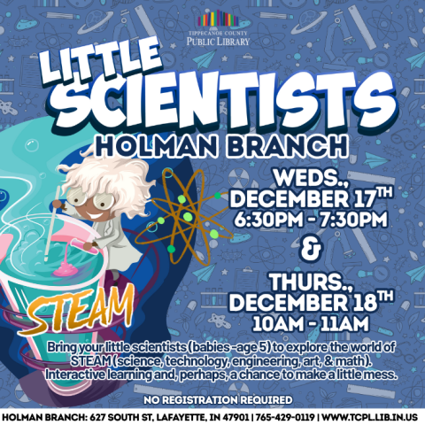 A calendar graphic for December Little Scientists